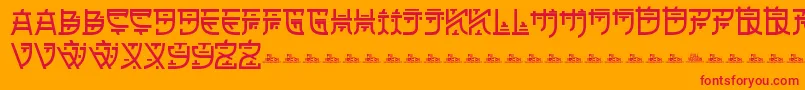 フォントZilapOrientalDemo – オレンジの背景に赤い文字