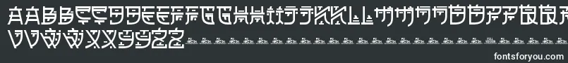Czcionka ZilapOrientalDemo – białe czcionki na czarnym tle