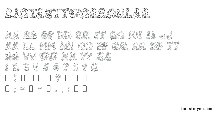 Czcionka RiotacttwoRegular – alfabet, cyfry, specjalne znaki