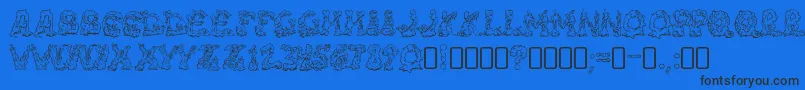 RiotacttwoRegular Font – Black Fonts on Blue Background