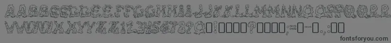 フォントRiotacttwoRegular – 黒い文字の灰色の背景