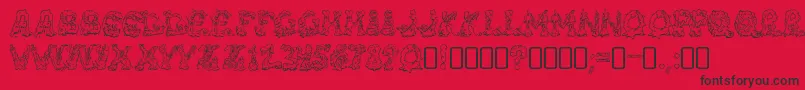 RiotacttwoRegular-Schriftart – Schwarze Schriften auf rotem Hintergrund