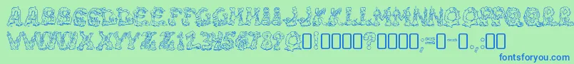 fuente RiotacttwoRegular – Fuentes Azules Sobre Fondo Verde