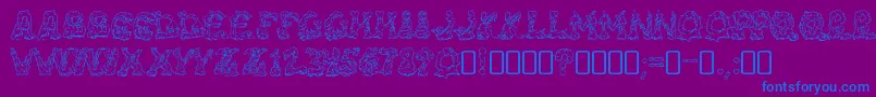 Fonte RiotacttwoRegular – fontes azuis em um fundo violeta