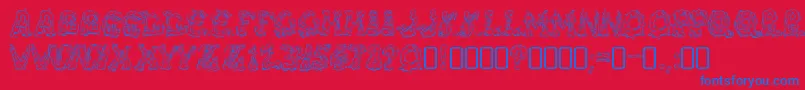 フォントRiotacttwoRegular – 赤い背景に青い文字