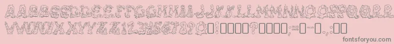RiotacttwoRegular-Schriftart – Graue Schriften auf rosa Hintergrund