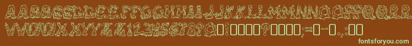 RiotacttwoRegular Font – Green Fonts on Brown Background