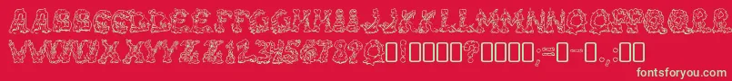 RiotacttwoRegular Font – Green Fonts on Red Background