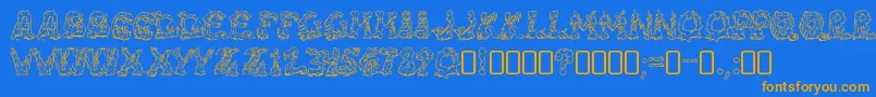 RiotacttwoRegular Font – Orange Fonts on Blue Background