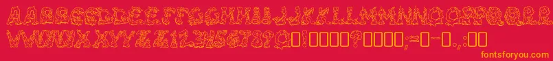 fuente RiotacttwoRegular – Fuentes Naranjas Sobre Fondo Rojo