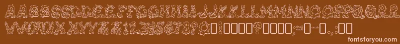 RiotacttwoRegular Font – Pink Fonts on Brown Background