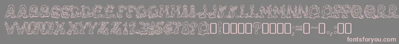フォントRiotacttwoRegular – 灰色の背景にピンクのフォント