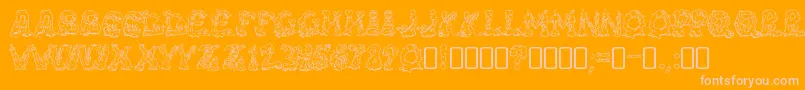 Fonte RiotacttwoRegular – fontes rosa em um fundo laranja