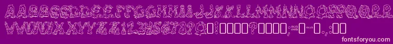 Fonte RiotacttwoRegular – fontes rosa em um fundo violeta
