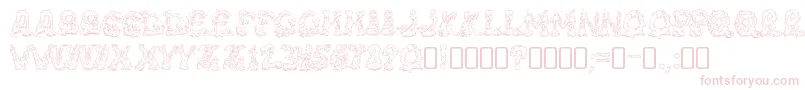 Fonte RiotacttwoRegular – fontes rosa em um fundo branco