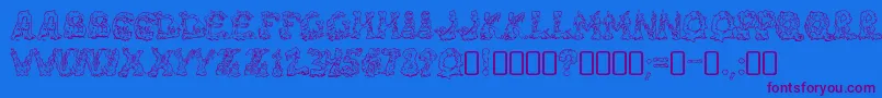 RiotacttwoRegular Font – Purple Fonts on Blue Background