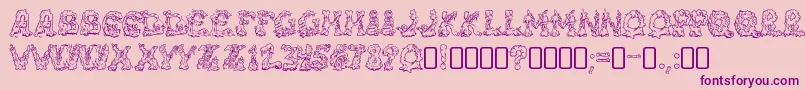フォントRiotacttwoRegular – ピンクの背景に紫のフォント
