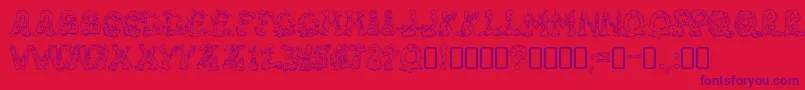 Fonte RiotacttwoRegular – fontes roxas em um fundo vermelho