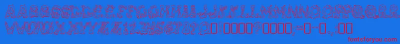RiotacttwoRegular Font – Red Fonts on Blue Background