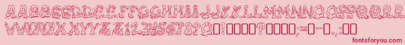 RiotacttwoRegular Font – Red Fonts on Pink Background