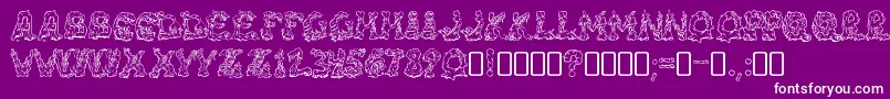 RiotacttwoRegular-Schriftart – Weiße Schriften auf violettem Hintergrund