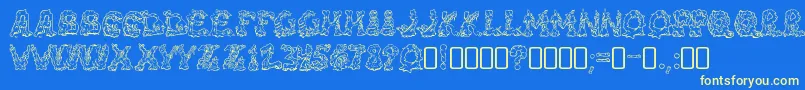 RiotacttwoRegular Font – Yellow Fonts on Blue Background