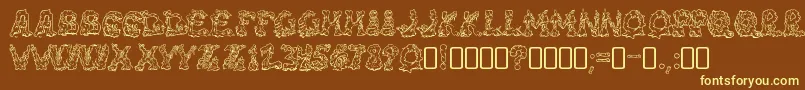 RiotacttwoRegular Font – Yellow Fonts on Brown Background