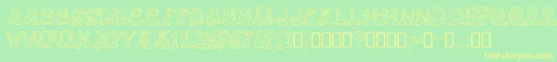 RiotacttwoRegular Font – Yellow Fonts on Green Background