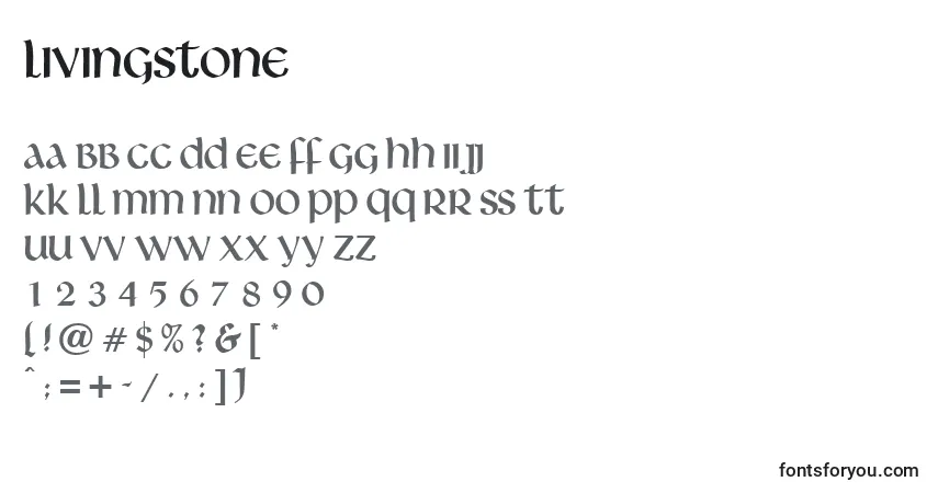 Шрифт Livingstone – алфавит, цифры, специальные символы