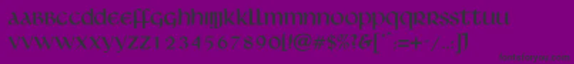 Fonte Livingstone – fontes pretas em um fundo violeta
