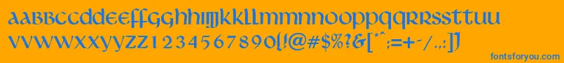 Livingstone Font – Blue Fonts on Orange Background