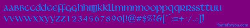Czcionka Livingstone – niebieskie czcionki na fioletowym tle