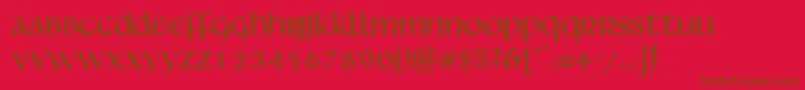 Livingstone-fontti – ruskeat fontit punaisella taustalla