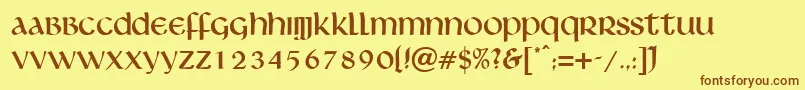 Livingstone Font – Brown Fonts on Yellow Background