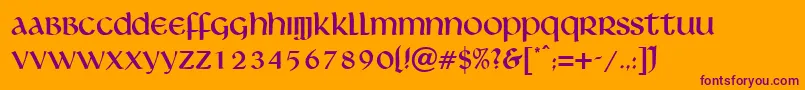 Livingstone Font – Purple Fonts on Orange Background