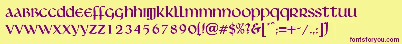 Livingstone Font – Purple Fonts on Yellow Background