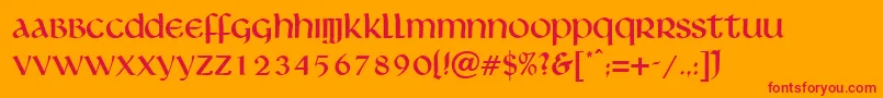 Livingstone Font – Red Fonts on Orange Background
