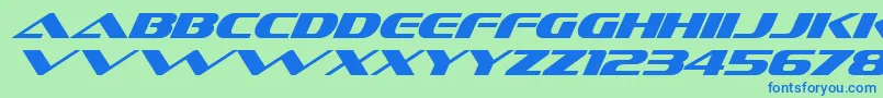 Police SofachromeItalic – polices bleues sur fond vert