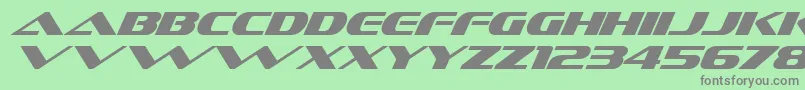 フォントSofachromeItalic – 緑の背景に灰色の文字