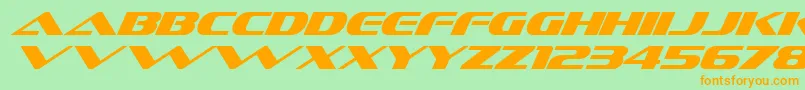 SofachromeItalic Font – Orange Fonts on Green Background