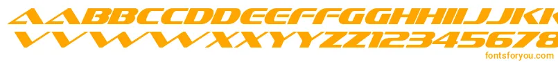 SofachromeItalic-Schriftart – Orangefarbene Schriften auf weißem Hintergrund