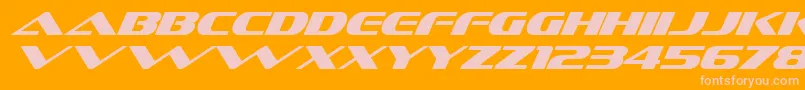 Czcionka SofachromeItalic – różowe czcionki na pomarańczowym tle