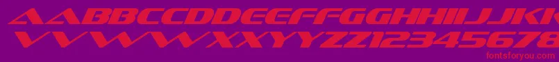 SofachromeItalic-Schriftart – Rote Schriften auf violettem Hintergrund
