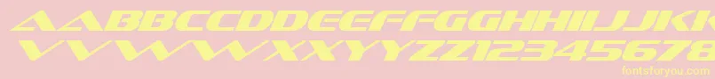 Fonte SofachromeItalic – fontes amarelas em um fundo rosa