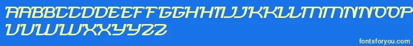 BrigadeArmy Font – Yellow Fonts on Blue Background