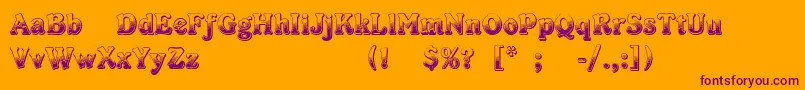 KabarettDecorDemoThin Font – Purple Fonts on Orange Background