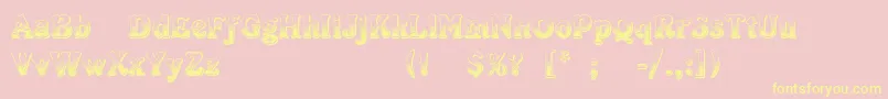 KabarettDecorDemoThin-Schriftart – Gelbe Schriften auf rosa Hintergrund