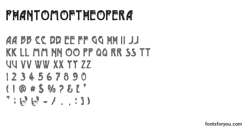 Шрифт PhantomOfTheOpera – алфавит, цифры, специальные символы