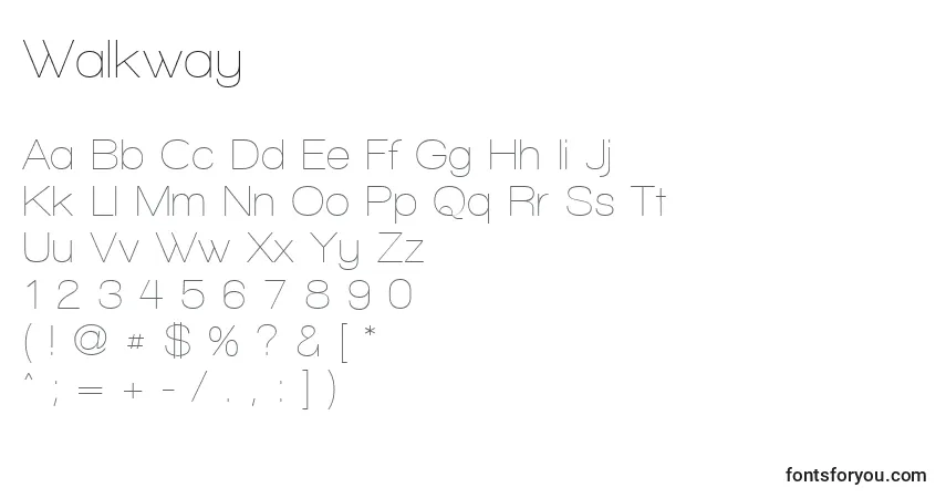 Schriftart Walkway – Alphabet, Zahlen, spezielle Symbole