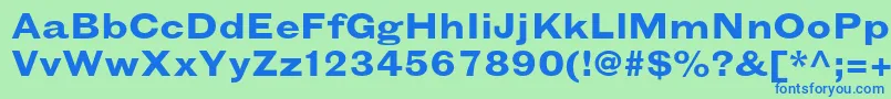 GrotesquemtstdBoldextended Font – Blue Fonts on Green Background